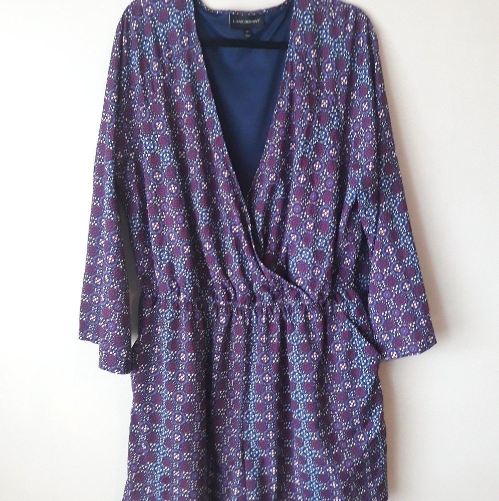 Lane Bryant print romper with side pockets